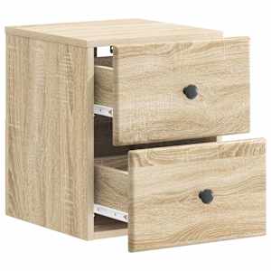 Nástěnný noční stolek 2 pcs Dub sonoma 34,5 x 33 x 40 cm - obrázek 6