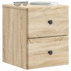 Nástěnný noční stolek 2 pcs Dub sonoma 34,5 x 33 x 40 cm - obrázek 3