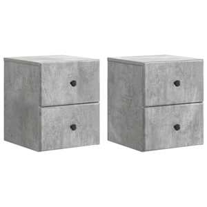 Nástěnný noční stolek 2 pcs Betonově šedá 34,5 x 33 x 40 cm - obrázek 2