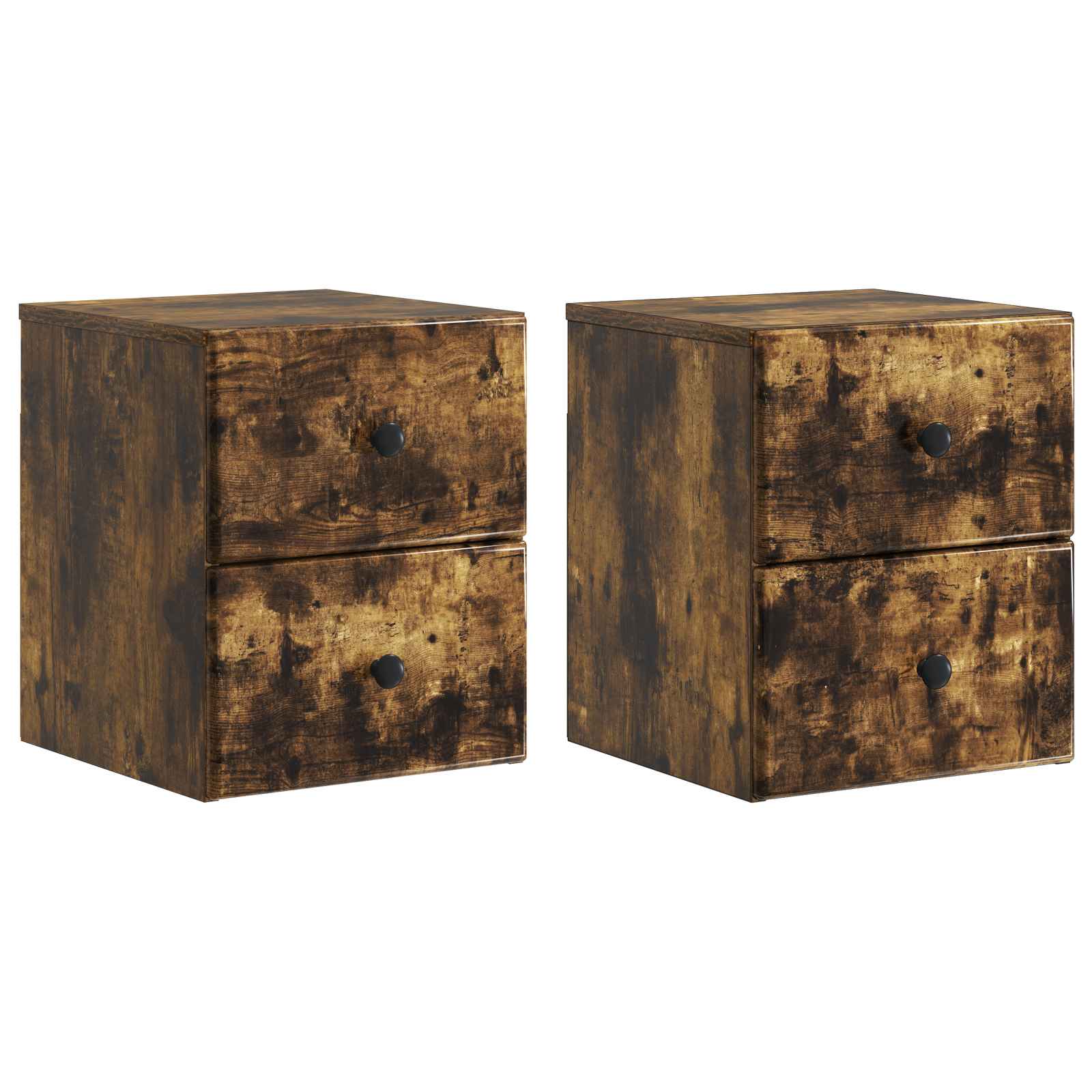 Stenski nočni omarici 2 pcs Dimljen hrast 34,5 x 33 x 40 cm