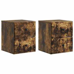Nástěnný noční stolek 2 pcs Kouřový dub 34,5 x 33 x 40 cm - obrázek 2
