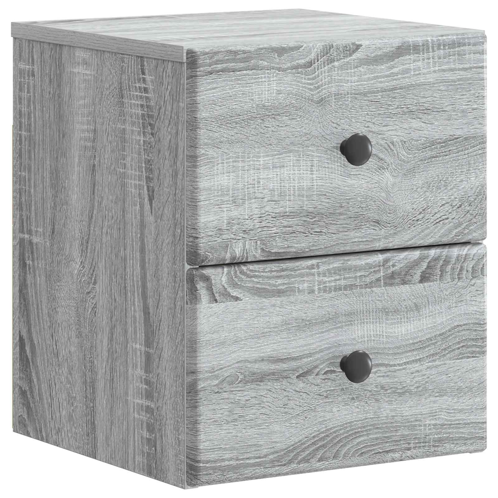 vidaXL Wandmontierter Nachttisch Graues Sonoma 34,5 x 33 x 40 cm