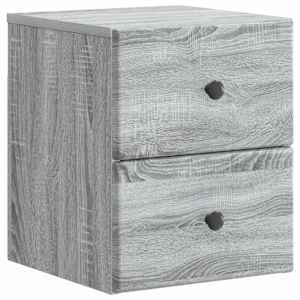 Stenski nočni omarici s predalom Siva Sonoma 34,5 x 33 x 40 cm