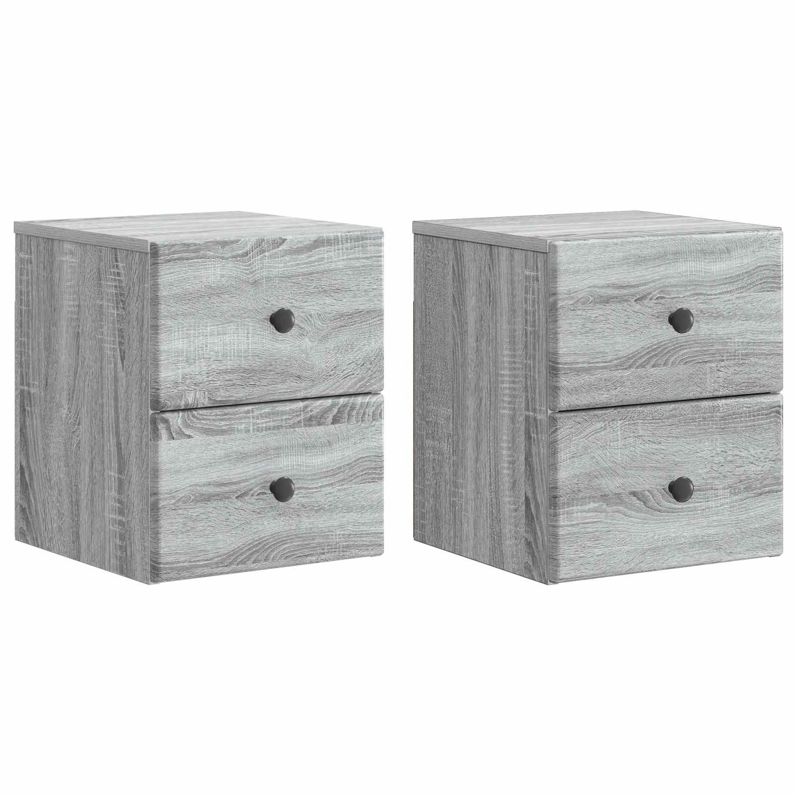 Nástěnný noční stolek 2 pcs Šedá sonoma 34,5 x 33 x 40 cm