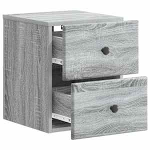 Nástěnný noční stolek 2 pcs Šedá sonoma 34,5 x 33 x 40 cm - obrázek 6