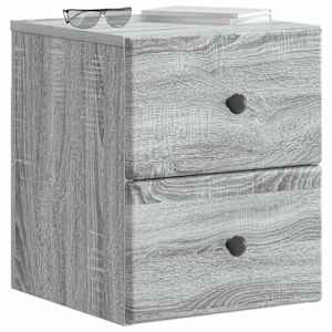 Nástěnný noční stolek 2 pcs Šedá sonoma 34,5 x 33 x 40 cm - obrázek 3