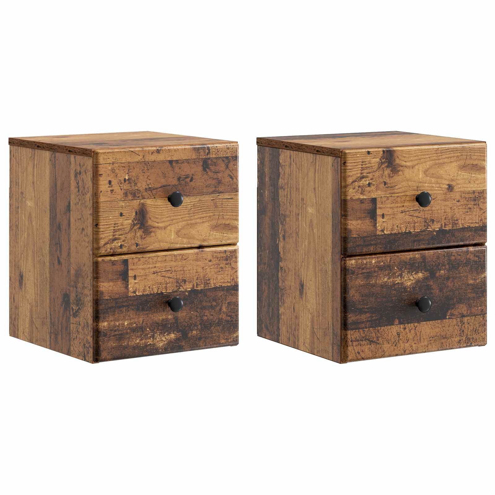 vidaXL Dulap de noapte suspendat 2 pcs Lemn vechi 34,5 x 33 x 40 cm