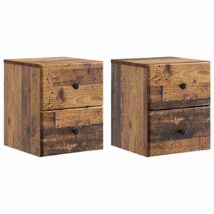 Nástěnný noční stolek 2 pcs Staré dřevo 34,5 x 33 x 40 cm - obrázek 2