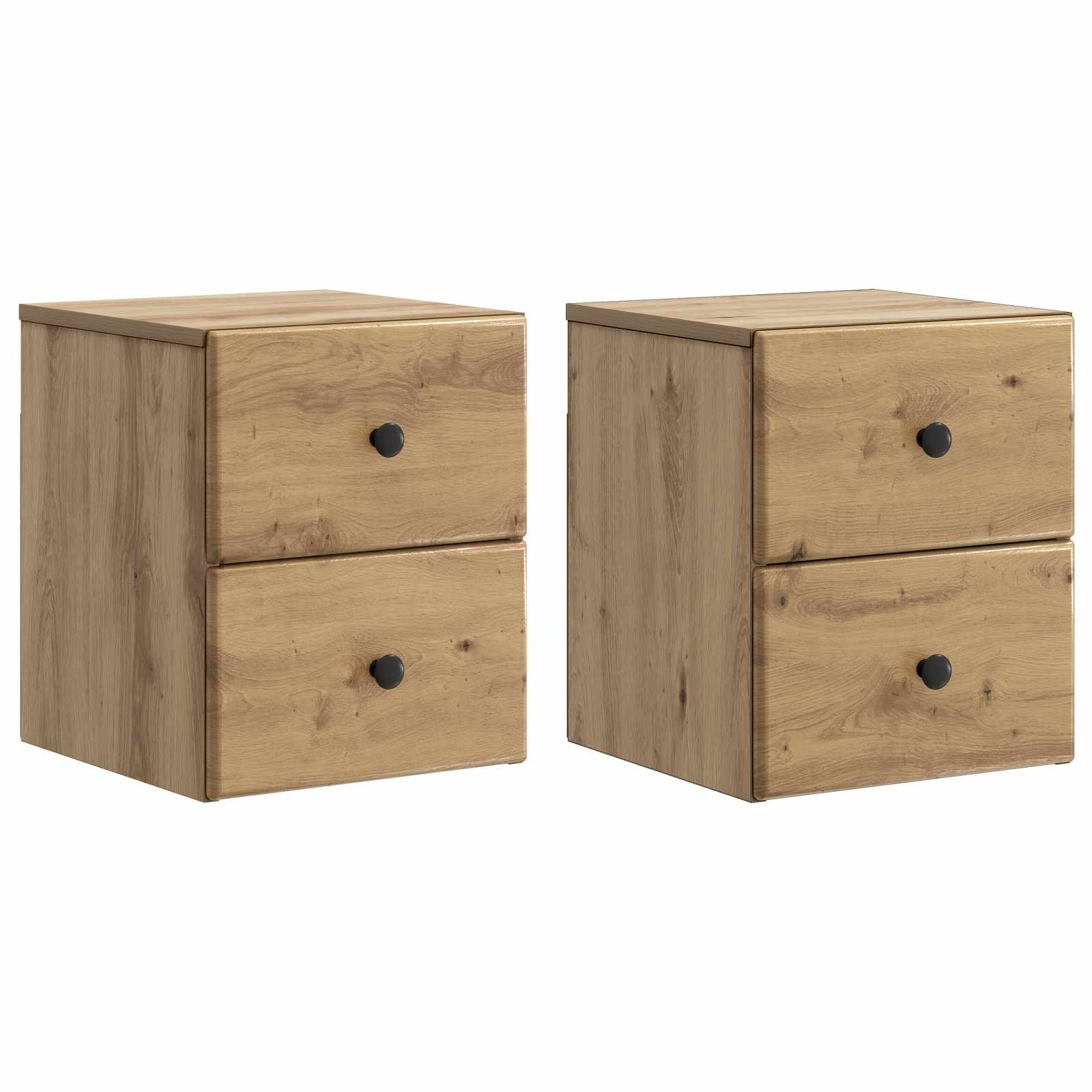 Seinälle Kiinnitettävä Yöpöytä 2 pcs Artisaanitammi