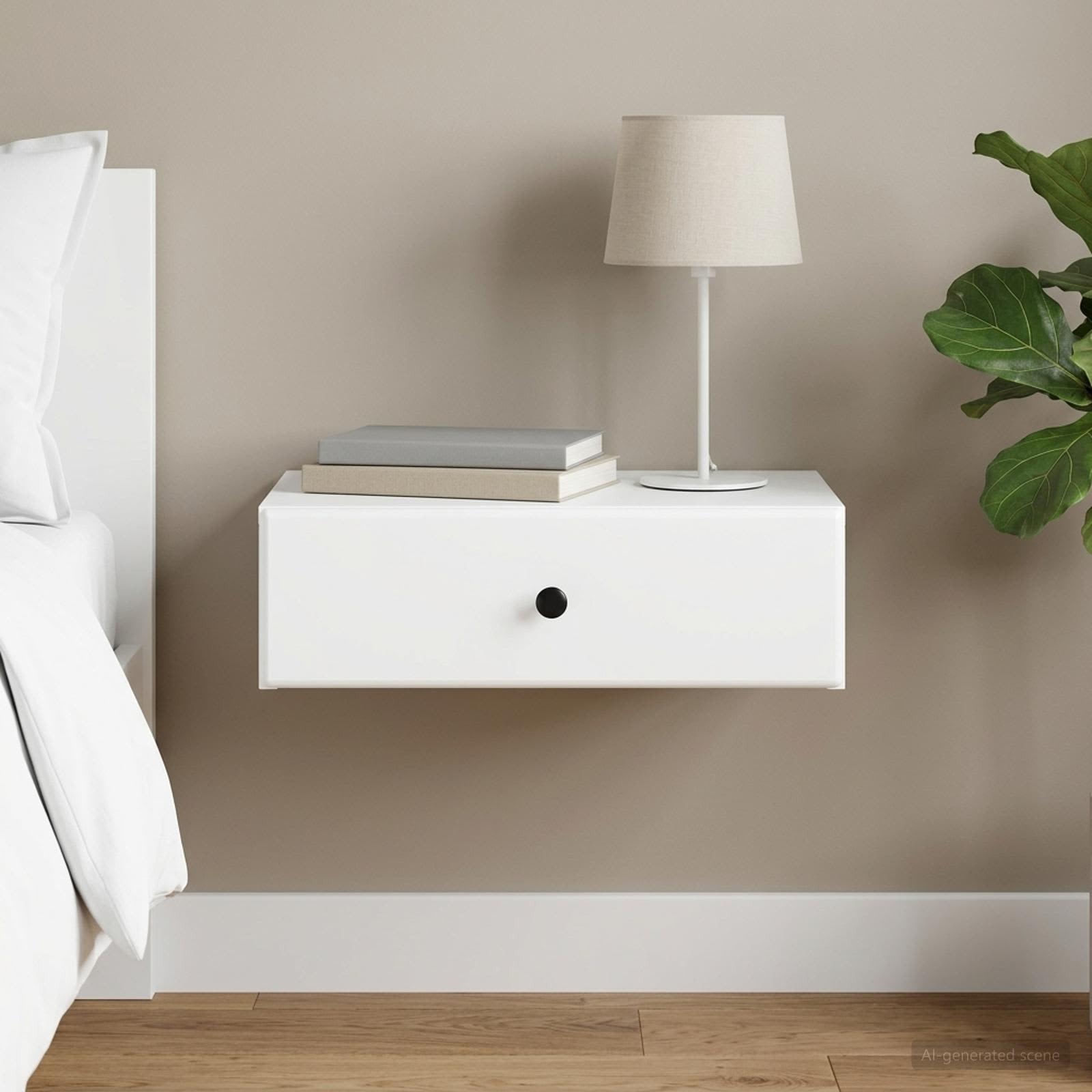 vidaXL Væghængt Sideskab Hvid 59 x 34,5 x 17 cm Konstrueret træ
