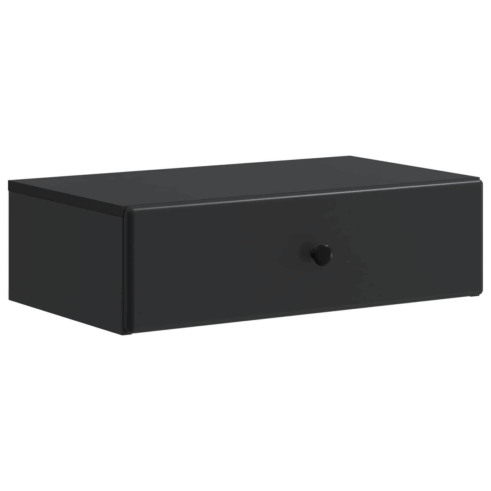vidaXL Masă laterală montată pe perete Negru 59 x 34,5 x 17 cm