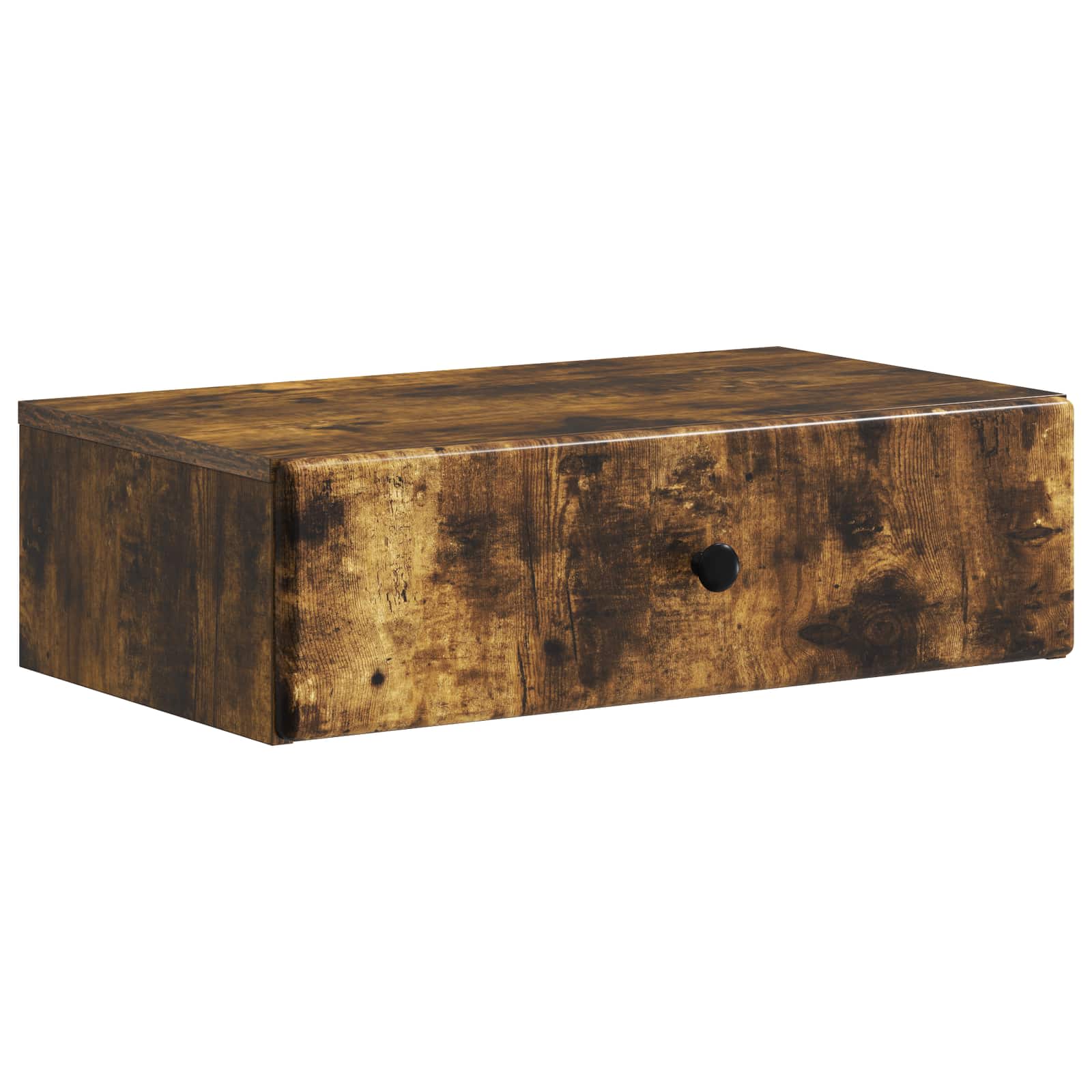 vidaXL Masă laterală montată pe perete Stejar fumuriu Lemn prelucrat