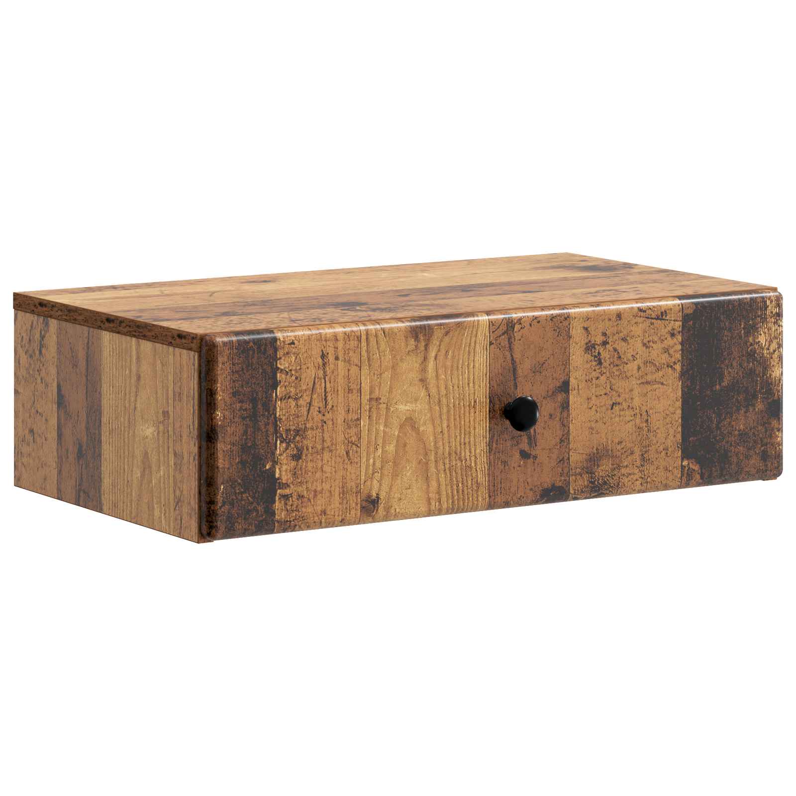 vidaXL Masă laterală montată pe perete Lemn vechi 59 x 34,5 x 17 cm