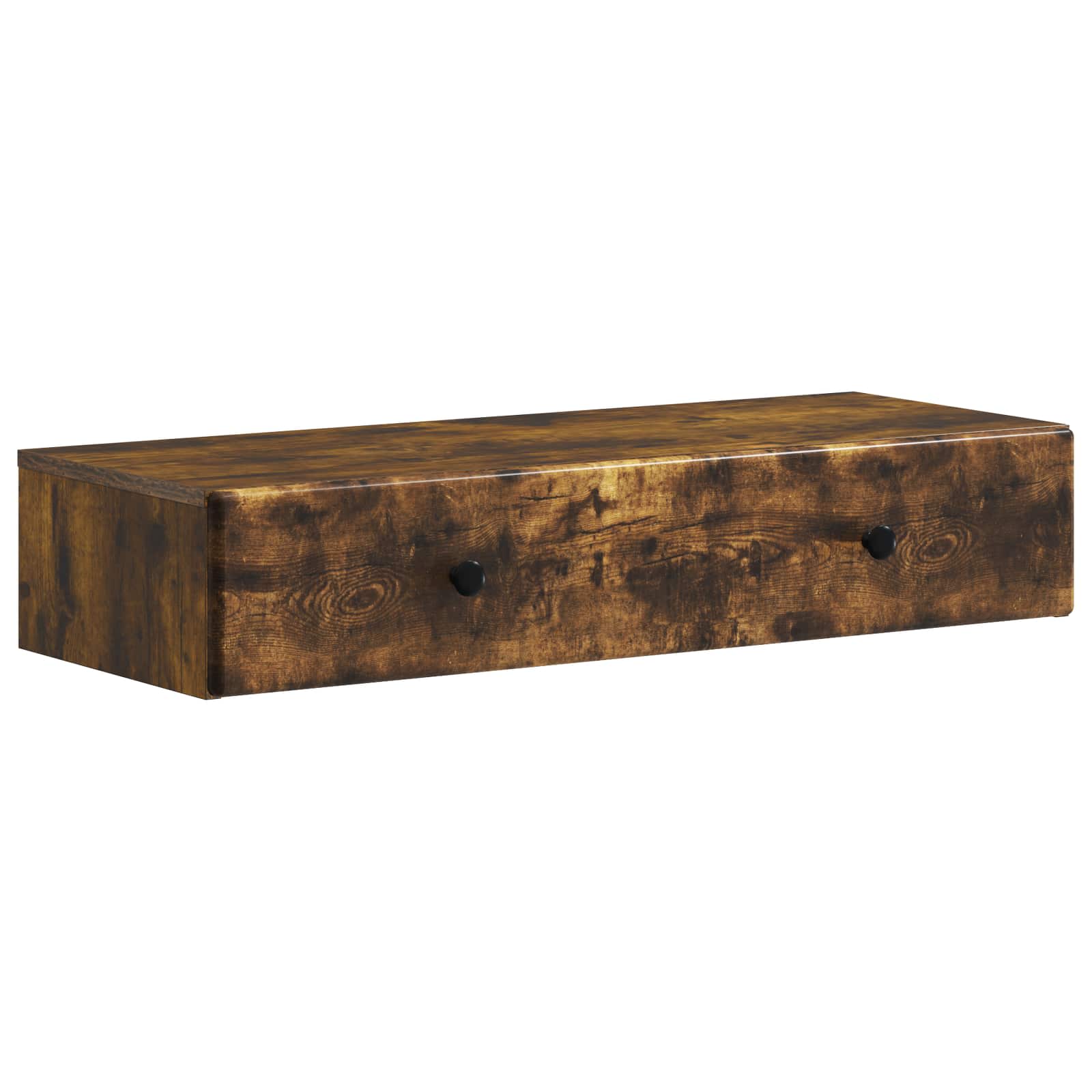 vidaXL Masă laterală montată pe perete Stejar fumuriu Lemn prelucrat