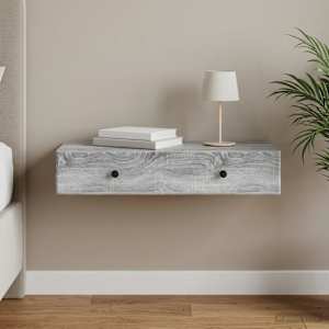 Stenska stranska miza Siva Sonoma 87,5 x 34,5 x 17 cm