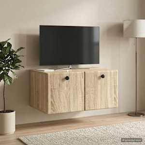 Nástěnná TV skříň 59,5 x 41 x 30 cm Dub sonoma Kompozitní dřevo - obrázek 4