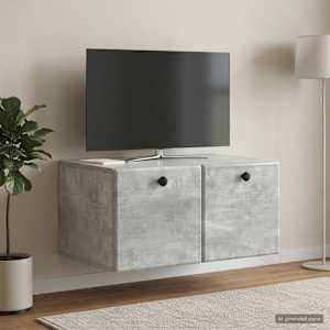 Nástěnná TV skříň 59,5 x 41 x 30 cm Betonově šedá - obrázek 4
