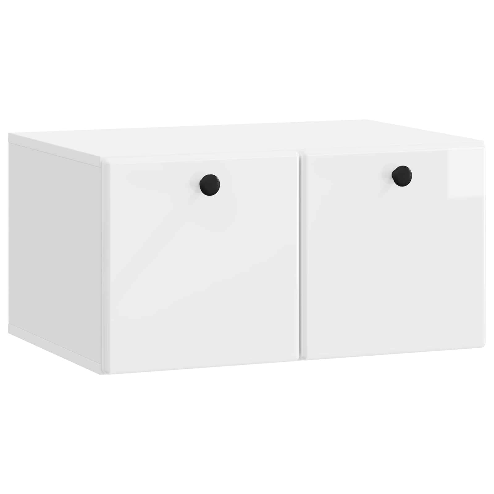 vidaXL Oglindă TV montată pe perete Alb foarte lucios Lemn prelucrat