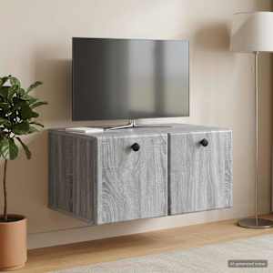Nástěnná TV skříň 59,5 x 41 x 30 cm Šedý Sonoma - obrázek 1