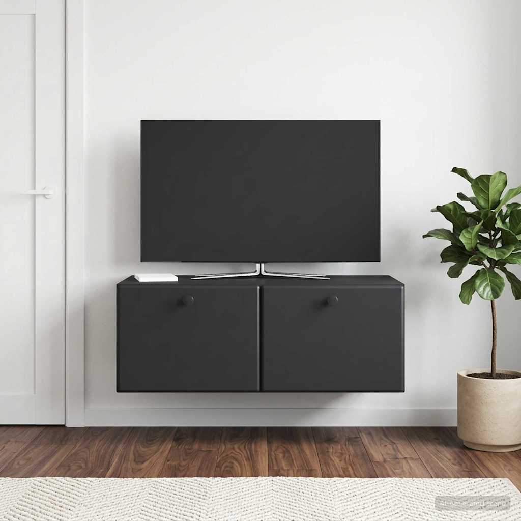 Seinälle asennettava TV-kaappi 78,5 x 41 x 30 cm Musta