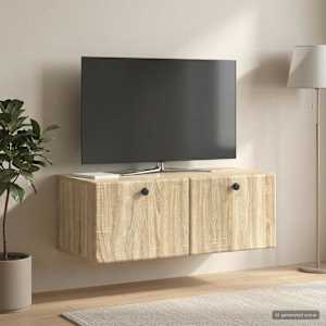 Nástěnná TV skříň 78,5 x 41 x 30 cm Dub sonoma Kompozitní dřevo - obrázek 4