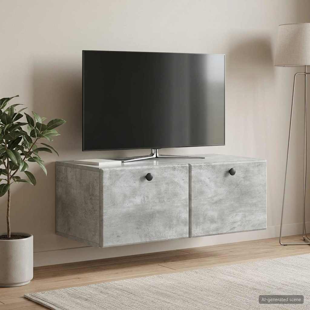 vidaXL Oglindă TV montată pe perete 78,5 x 41 x 30 cm Gri Beton