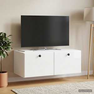 Nástěnná TV skříň 78,5 x 41 x 30 cm Bílá s vysokým leskem - obrázek 1