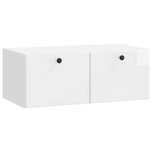 Nástěnná TV skříň 78,5 x 41 x 30 cm Bílá s vysokým leskem - obrázek 2