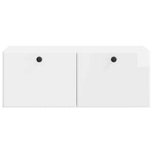 Nástěnná TV skříň 78,5 x 41 x 30 cm Bílá s vysokým leskem - obrázek 6