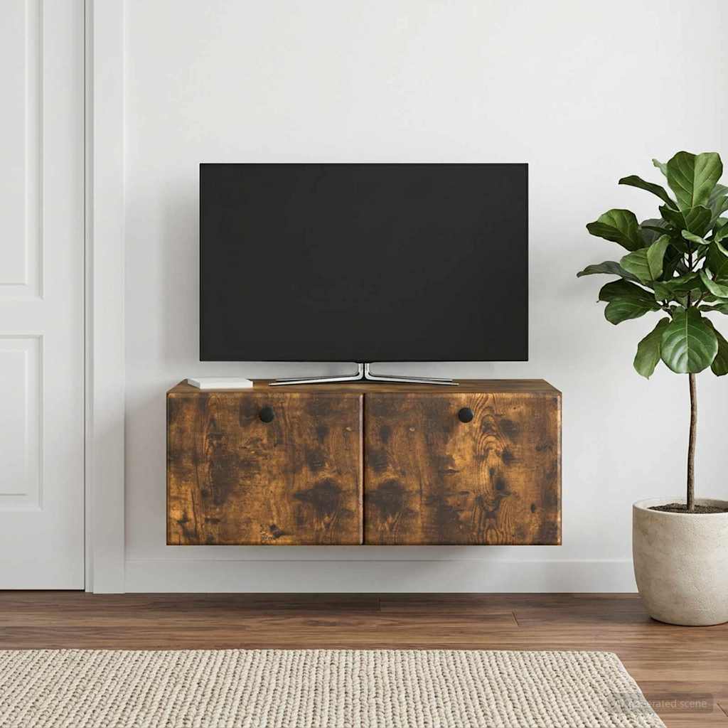 Seinälle asennettava TV-kaappi 78,5 x 41 x 30 cm Savutammi
