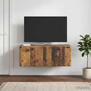 Nástěnná TV skříň 78,5 x 41 x 30 cm Staré dřevo - obrázek 4