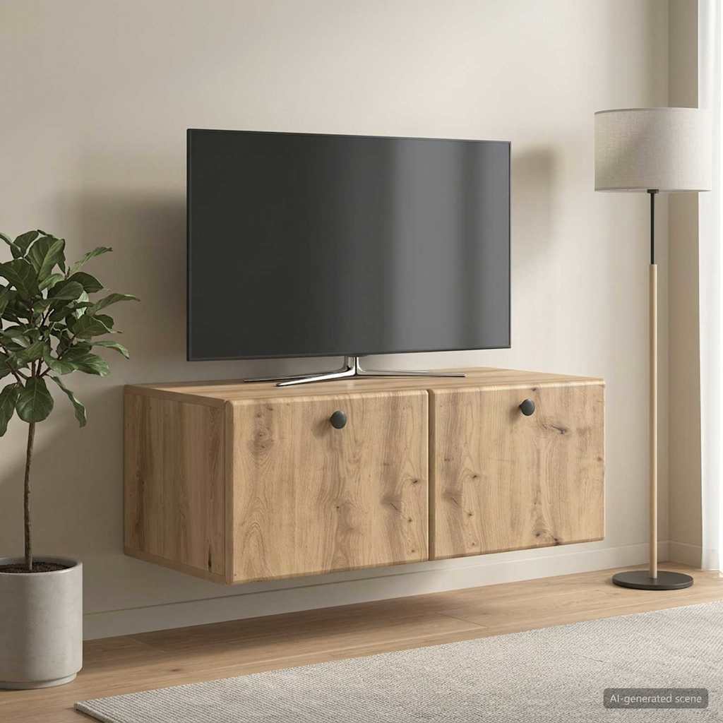 vidaXL Væghængt TV-skab 78,5 x 41 x 30 cm Artisan-eg Konstrueret træ