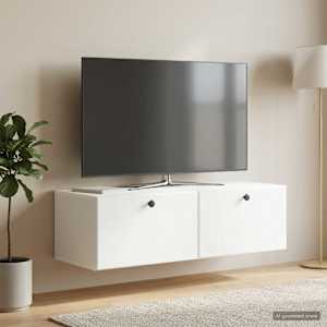 Nástěnná TV skříň 98 x 41 x 30 cm Bílá Kompozitní dřevo - obrázek 1