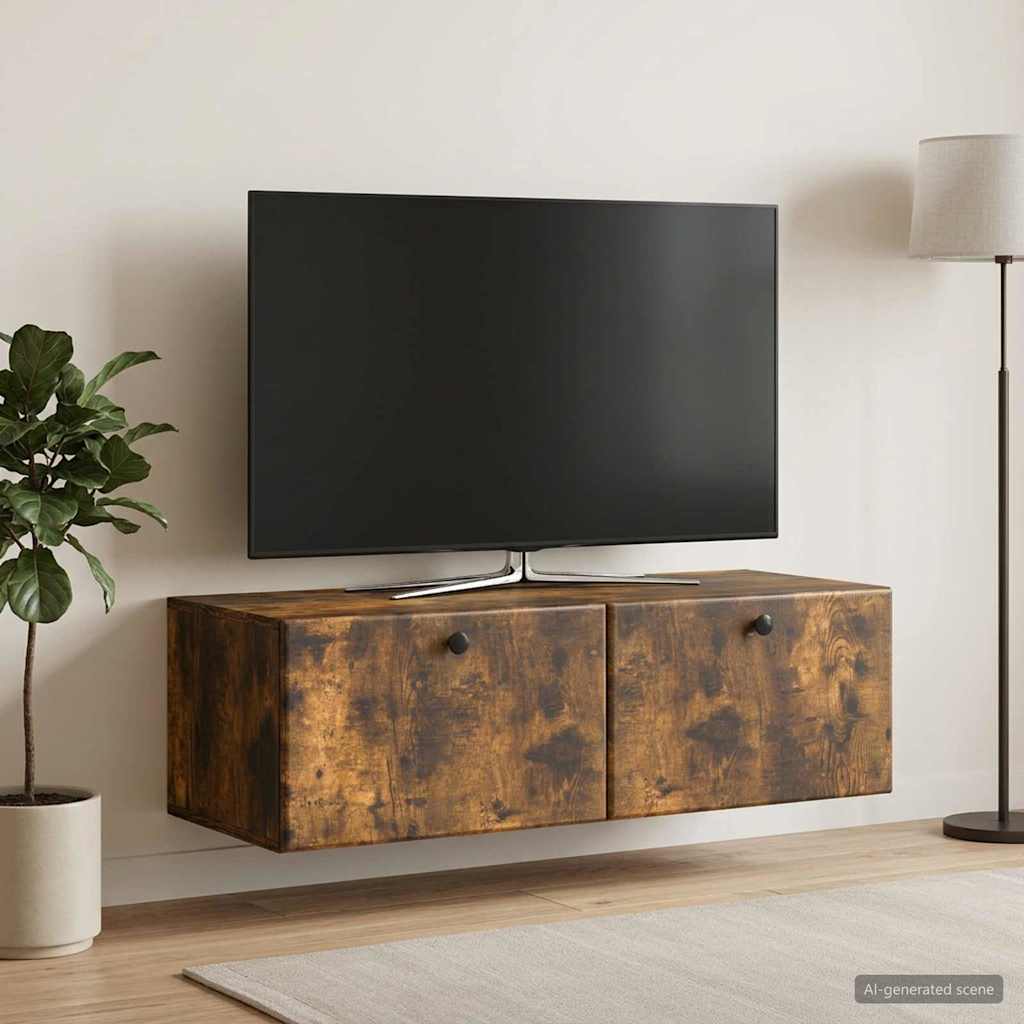 Seinälle asennettava TV-kaappi 98 x 41 x 30 cm Savutammi