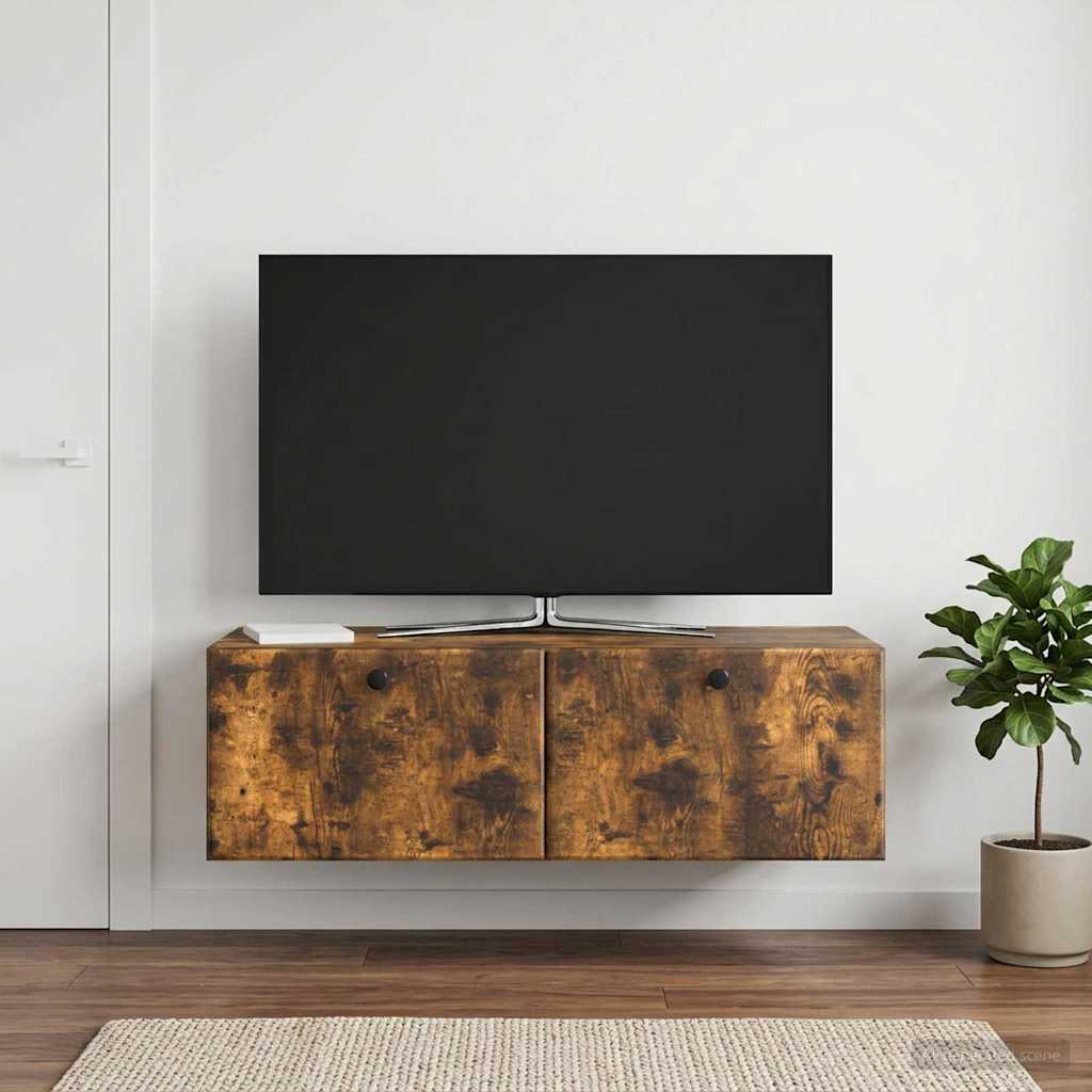 Seinälle asennettava TV-kaappi 98 x 41 x 30 cm Savutammi - Image 4
