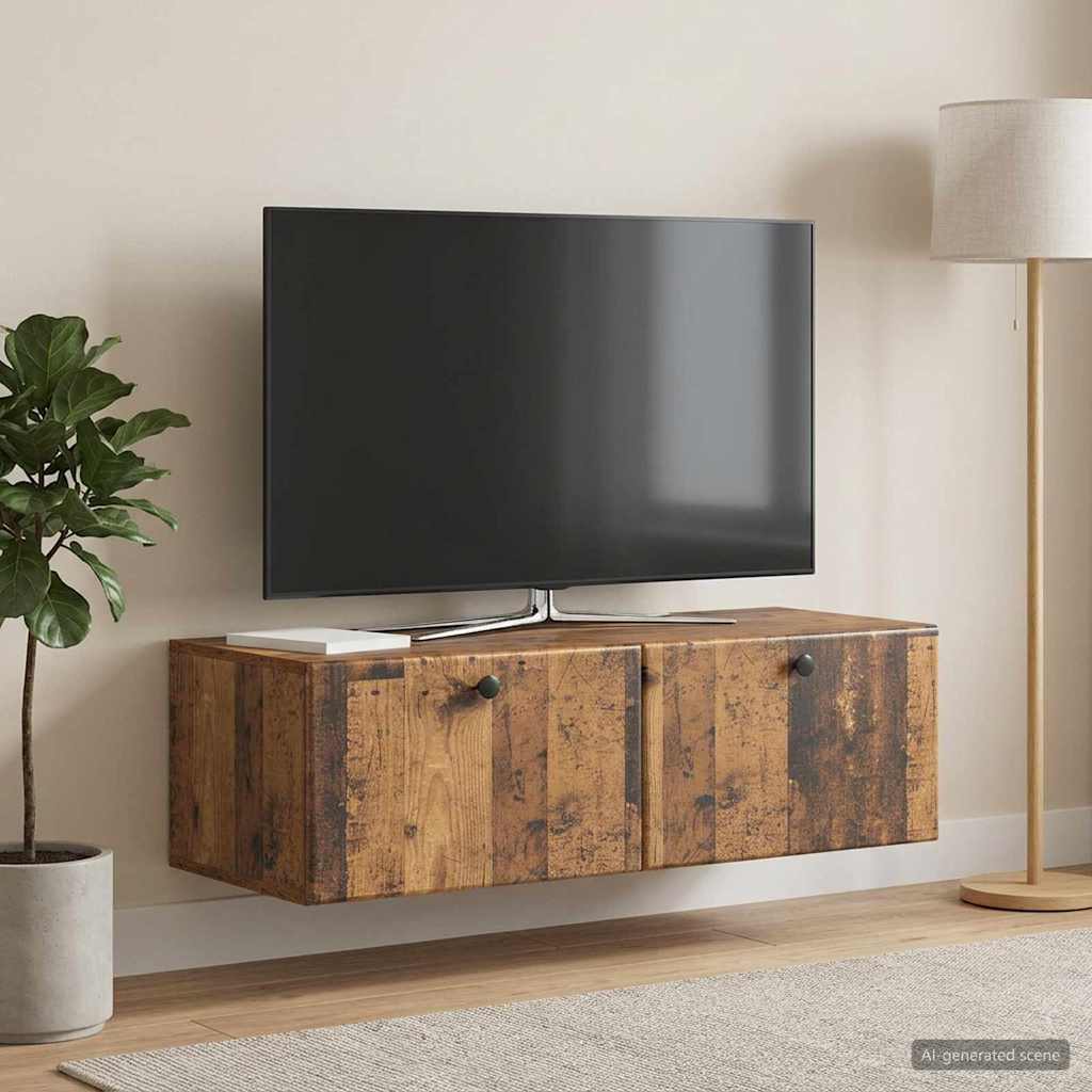 vidaXL Oglindă TV montată pe perete 98 x 41 x 30 cm Lemn vechi