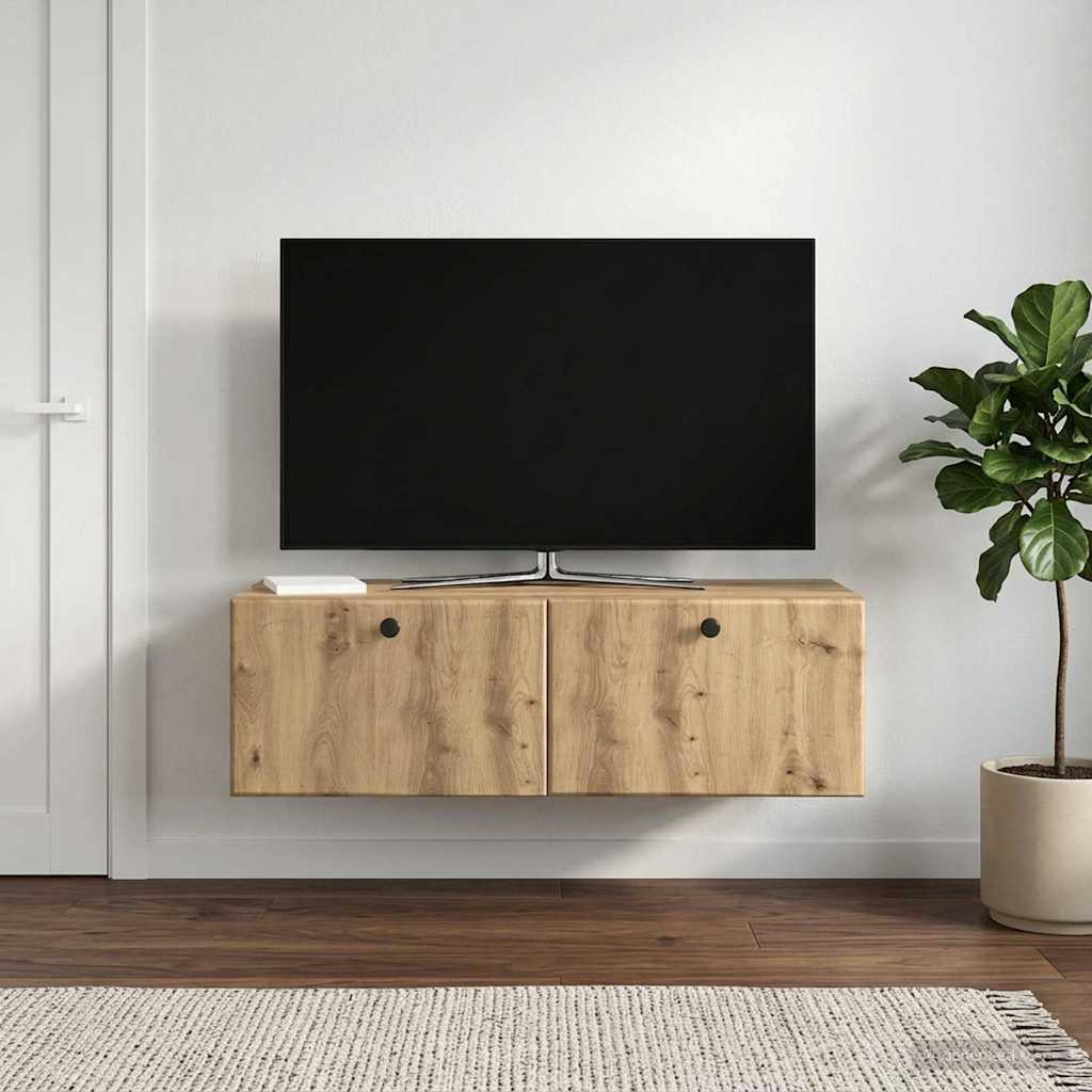 Seinälle asennettava TV-kaappi 98 x 41 x 30 cm Artisaanitammi