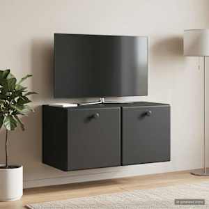 Nástěnná TV skříň 59,5 x 31 x 30 cm Černá Kompozitní dřevo - obrázek 4