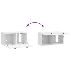 Nástěnná TV skříň 59,5 x 31 x 30 cm Bílá s vysokým leskem - obrázek 10