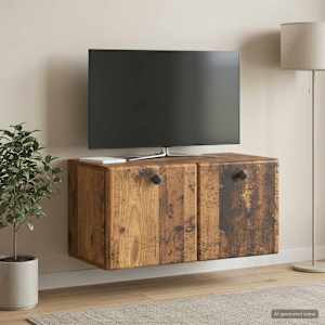 Nástěnná TV skříň 59,5 x 31 x 30 cm Staré dřevo - obrázek 4
