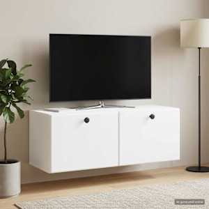 Nástěnná TV skříň 78,5 x 31 x 30 cm Bílá Kompozitní dřevo - obrázek 4