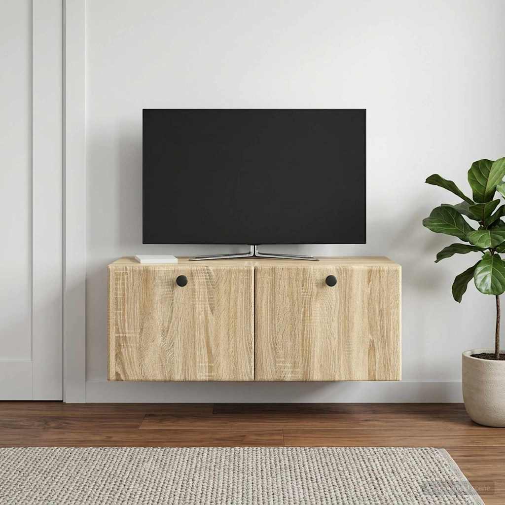 Seinälle asennettava TV-kaappi 78,5 x 31 x 30 cm Sonoma-tammi