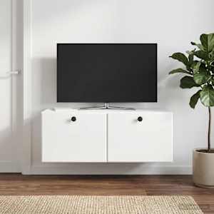 Nástěnná TV skříň 78,5 x 31 x 30 cm Bílá s vysokým leskem - obrázek 4