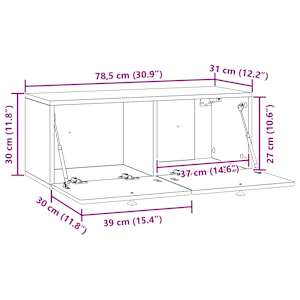 Nástěnná TV skříň 78,5 x 31 x 30 cm Bílá s vysokým leskem - obrázek 11