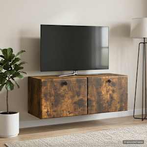 Nástěnná TV skříň 78,5 x 31 x 30 cm Kouřový dub - obrázek 4