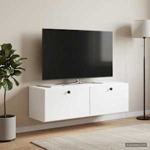 Nástěnná TV skříň 98 x 31 x 30 cm Bílá Kompozitní dřevo