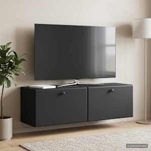 Nástěnná TV skříň 98 x 31 x 30 cm Černá Kompozitní dřevo - obrázek 1