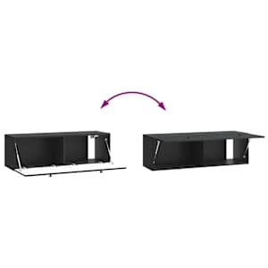 Nástěnná TV skříň 98 x 31 x 30 cm Černá Kompozitní dřevo - obrázek 10