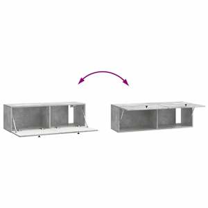 Nástěnná TV skříň 98 x 31 x 30 cm Betonově šedá - obrázek 8