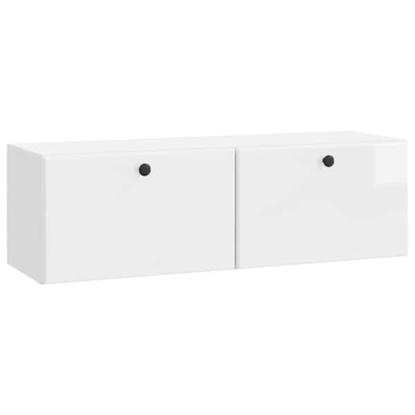 vidaXL Rippuv TV kapp 98 x 31 x 30 cm K&otilde;rgl&auml;ikega valge Tehispuit